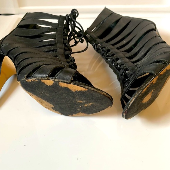 Black Laced Cage Heels - Picture 4 of 4